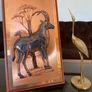 Vintage Handmade Magowan 3d Copper Art Teak Wood Wall Plaque Image 2