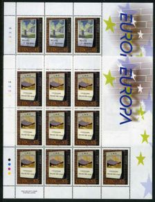 2003 Ireland Europa Posters Commemorative  Sheetlets Plate 1A1A1A1A Mint Never Hinged (MNH)
