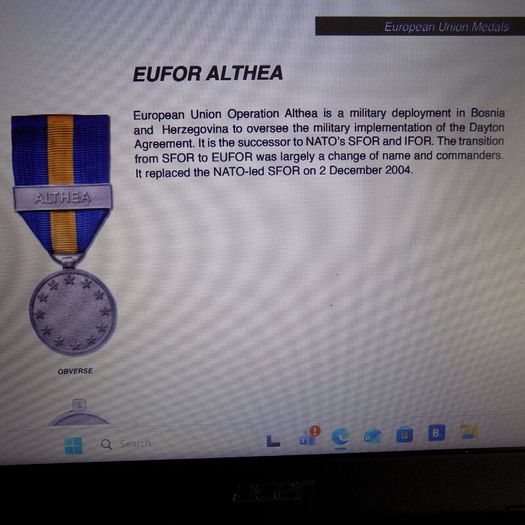 Pair of UN /Euro Medals. Issued to Irish soldiers.Full size.