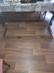 A Beautiful Antique Large Brass Ajustable Fire Fender
