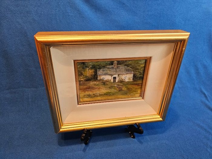 Original oil painting by Liz Fearon - likely titled "Abandoned Cottage, Killadoon"