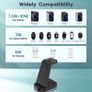 3 in 1 Wireless Charging Station, Wireless Charger for iPhone 14/14 Plus/14 Pro/13/12/11, Wireless Charging Stand Dock for Apple Watch 8/Ultra/7/6/SE, AirPods 3/2/1/pro (with Adapter), Black Image 2