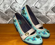 Miss L-Fire Ladies Gem Stone Decorated High Heels UK5 EUR38