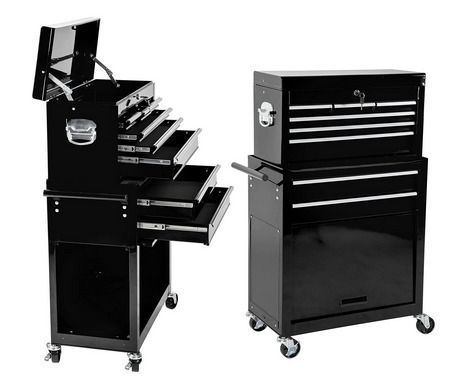 Tool Trolley with Attachment, Lockable Drawers, Ball Bearing Slide Rails
