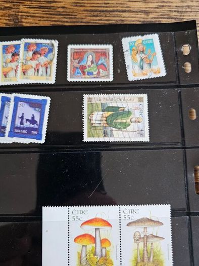 Ireland Page of Mixed Stamps Most Mint Condition few Used See Pictures 2 Sides of Holder