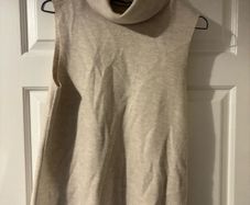 Zara beige polo neck sleeveless knit top size S