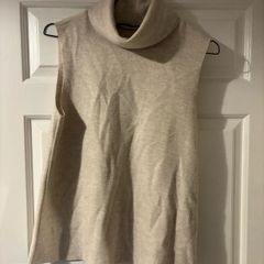 Zara beige polo neck sleeveless knit top size S