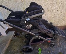 Double & Single Pram with Car Seat, Foldable