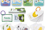 Flash Cards for Toddlers Educational Flash Cards 4 Pack Preschool Learning Flash Cards with Animals, Fruits, Transportation, Body Parts Waterproof Baby Flashcards for 2-6 Year Olds
