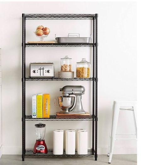 5 Steel Shelving Units Black Colour Home Storage