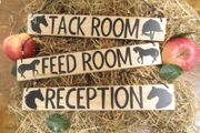 Equestrian Yard Stable door locker wooden hanging signs plaques