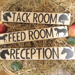 Equestrian Yard Stable door locker wooden hanging signs plaques