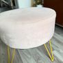 Pink velvet Footstool Image 2