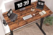 NEW SALE | Height Adjustable Electric Standing Desk - 100x60 cm Stand Up Table Desk Thick Splice Board, Smart Control Panel 3 Memory Heights