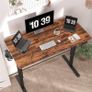 Height Adjustable Electric Standing Desk - 100x60 cm Stand Up Table Desk Thick Splice Board, Smart Control Panel 3 Memory Heights, Anti-Collision System, Sit Stand Desk for Home Office Image 2