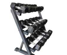 Hex Dumbbells 2.5kg - 20kg + 3 Tier Storage rack