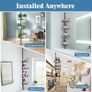 4-Tier Rustproof Telescopic Corner Shower Caddy, Height Adjustable No Drilling Bathroom Storage Accessory Shelf Organiser from 58.5 to 317.5 cm, with 4 Large Capacity Adjustable Baskets, Black Image 3