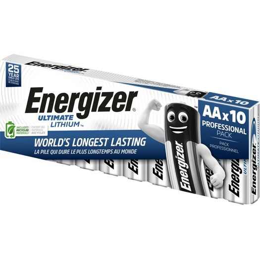 Packet of 10 ENERGIZER Ultimate Lithium AA battery - Camera, Flashlights MP3s