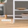 Console Table, 3-tier Hallway Table with Drawer and 2 Open Shelves, Retro Entry Table for Shoe Storage, White Image 3