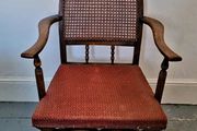 Early 20th century oak/rattan carver