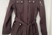 Brown Mint Velvet Belted Jacket - Size 12