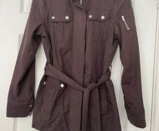 Brown Mint Velvet Belted Jacket - Size 12