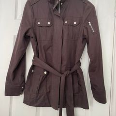 Brown Mint Velvet Belted Jacket - Size 12