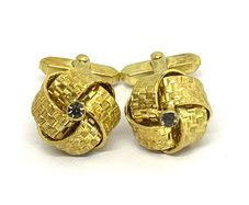 Mid century gold plated cuff links