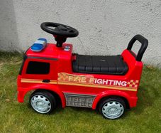 Fire fighter sit on truck