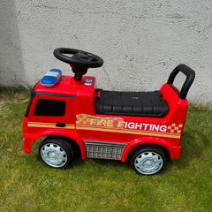 Fire fighter sit on truck