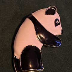 Large Vintage Panda Brooch