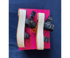 Tory Burch flat form woven rafia and 80mm espadrille sandals