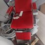 Beautiful red vintage Barbers chair with white piping Image 3