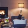 LED Tripod Floor Lamp Standing Tall Lamps with Grey Cylinder Shade and Convenient Pulling Switch Standard Lights for Reading Living Room Lounge Bedroom Office Studio (FREE POSTAGE) Image 5