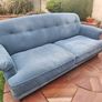 3 seater couch. Ikea Esseboda Tallmyra blue with dark wooden legs Image 2