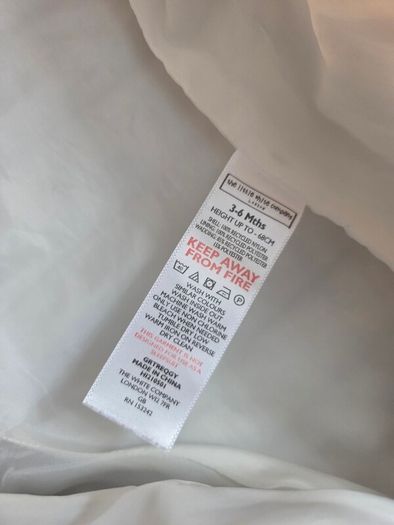 3-6m, The Little White Company Grey Bear Snowsuit