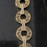 Gold Tone Stainless Steel Bracelet Greek Key Design Marked A1N 20-21cm Image 9