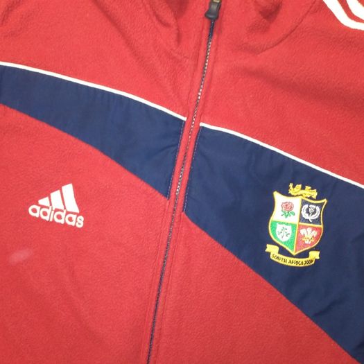 FREE POST Vintage Lions (XL) Rugby Fleece adidas Sweater Sweatshirt Jacket Jumper  British & Irish Britain and Ireland South Africa Tour 2009 HSBC  Red Extra Large 44 46