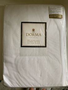 Dorma Fitted Sheet and pillow cases White
