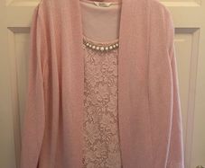 pink boutique and cardigan top size 12