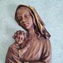 WOOD CARVED Italian Wall Madonna and Child Vintage Catholic Religious Wall Art Mary and Jesus Midcentury Image 2