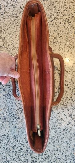 brown leather woven shoulder bag