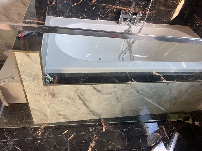 Wet room shower screen.