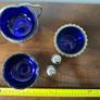Vintage Cobalt Blue Glass & EPNS Tableware / Condiment Set Image 2