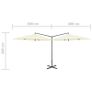 Double Parasol with Steel Pole Sand 600 cm Image 8