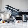 Baking Stand Mixer - 6 Speed Kitchen Mixer With Pulse, 5L Stainless Steel Mixing Bowl, Removable Splash Guard, Whisk, Dough and Beater Attachment, 1200W, Blue/Grey Image 5