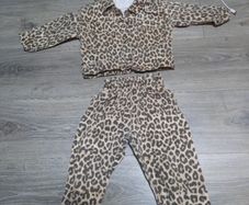 leopard print denim jacket and jeans
