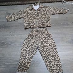 leopard print denim jacket and jeans