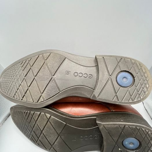 Ecco Melbourne Derby Shoes - Size UK 8.5 - Brown Leather
