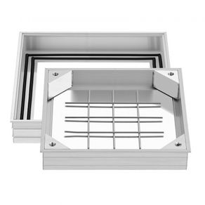 Manhole Cover with Frame, 300 x 300mm Invisible Recessed Septic Tank Access Covers, Aluminum Alloy Embedded Drain Channel Inspection Cover